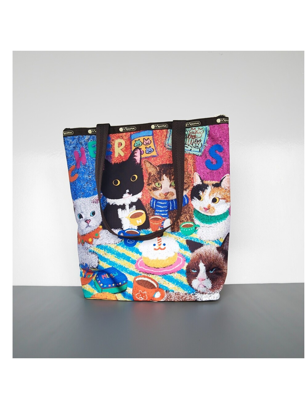 LeSportsac x NewNew Cat Zipper Daily Tote Bag NWT